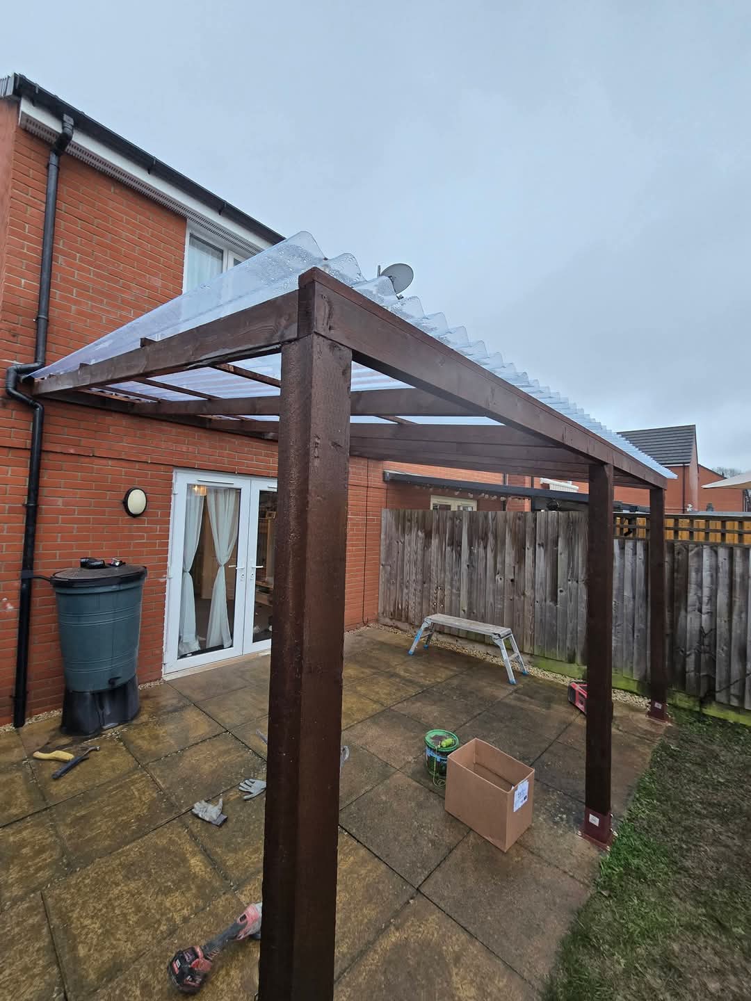 Side profile of completed lean-to